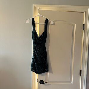 Green sequin homecoming dress